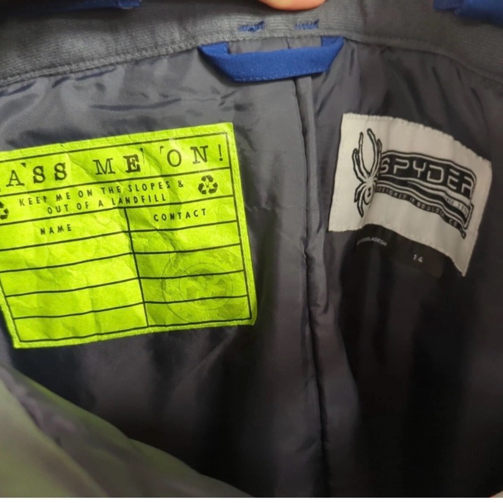 Spyder Kids Ski Bib Pants Size 14 - Navy - Picture 6 of 6